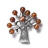 Resin Imitation Agate Tree Brooches JEWB-M033-01AS-01-1