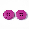 4-Hole Spray Painted Maple Wood Buttons BUTT-T006-012-2