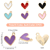 12Pcs 6 Colors Rack Plating Alloy Enamel Charms ENAM-YW0004-62-3