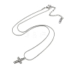 304 Stainless Steel Crystal Rhinestone Cross Pendant Round Snake Chain Necklaces for Women NJEW-Z044-05P-2