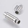 Tarnish Resistant 304 Stainless Steel Magnetic Clasps with Glue-in Ends STAS-F139-070P-1