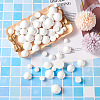 120Pcs 4 Styles Spray Painted White Wood Cabochons WOOD-TA0001-52-18