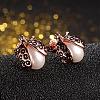 Beetle Real 18K Rose Gold Plated Fashion Eco-Friendly Alloy Stud Earrings EJEW-AA00106-RG-1