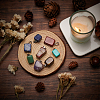 21 Pcs 7 Colors Red Rainbow Jasper & Topaz Jade & Tiger Eye & Green Aventurine & Blue Spot Stone & Amethyst & Turquoise Pendants G-SC0002-18P-4