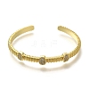 Rack Plating Brass Micro Pave Cubic Zirconia Cuff Bangles BJEW-P336-12G-2