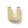 Brass Micro Pave Cubic Zirconia Beads KK-H487-25G-21-1