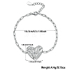 Rhodium Plated 925 Sterling Silver Cable Chains Bracelets UH9338-2-1