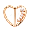 Heart Alloy Resin Imitation Pearl Slide Buckles JEWB-TAC0003-03B-1