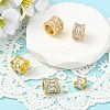 5Pcs 5 Styles Brass Micro Pave Cubic Zirconia European Beads KK-CJ0005-77-5