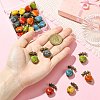 24Pcs 6 Colors Handmade Porcelain Pendants PALLOY-CJ00162-4