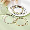 Natural Mixed Gemstone & Glass Seed Braided Bead Bracelet BJEW-JB09530-2