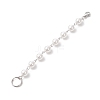 Shell Pearl Round Beaded Chain Pendant Decorations HJEW-JM04618-01-4