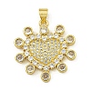 Rack Plating Brass Pave Cubic Zirconia Pendants KK-U029-07G-1