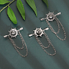 CHGCRAFT 4Pcs Crystal Rhinestone Helm with Chains Tassel Lapel Pin JEWB-CA0001-38P-3