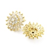 Flower Clear Cubic Zirconia Stud Earrings EJEW-A026-09G-2