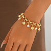 Vintage Iron Pave Clear Cubic Zirconia Round Ball Charm Bracelets for Women WQ0011-4