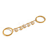 304 Stainless Steel Pave Cubic Zirconia Double Finger Rings VP4247-5