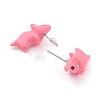 Cute Dinosaur Resin Stud Earrings EJEW-K089-06P-2