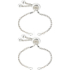 2Pcs 925 Sterling Silver Box Chain with Stop Beads & Loops STER-BBC0006-53-1