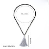 Natural Labradorite Beaded Tassel Pendant Necklaces for Men IS6381-1-2