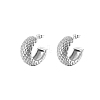 Stainless Steel C-shape Hoop Earrings for Women UO3673-2-1