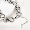 13MM 304 Stainless Steel Textured Round Ring Link Chain Necklaces NJEW-P349-01B-P-3