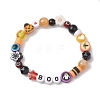 3Pcs 3 Styles Halloween Theme Resin & Polymer Clay & Glass Beaded Stretch Bracelets BJEW-JB10876-3