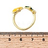 Christmas Brass Enamel Cuff Rings for Women RJEW-L336-04G-02-5