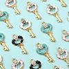 40Pcs 4 Colors Alloy Enamel Pendants ENAM-CJ0002-59-7