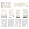 Plastic & Stainless Steel Drawing Stencil DIY-TA0003-19-8