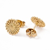 Ion Plating(IP) 304 Stainless Steel Sunflower Stud Earrings for Women X-EJEW-G338-05G-2