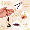 10Pcs 2 Colors Eco-Friendly Korean Waxed Polyester Cord Keychains KEYC-TA00034-4