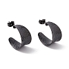 Ion Plating(IP) 304 Stainless Steel Chunky C-shape Stud Earrings EJEW-P198-12EB-1