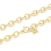 Brass M Pendant Cable Chain Necklace Making KK-U020-01G-3