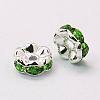 Brass Rhinestone Spacer Beads RSB030NF-10-2