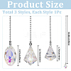 3Pcs 3 Styles Glass Charms Ceiling Fan Pull Chain Extenders HJEW-SP0001-73-2