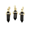 Natural Obsidian Double Terminal Pointed Pendant G-H097-01G-07-1