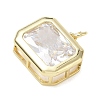 Brass Pave Clear Cubic Zirconia Pendants KK-CBA56EF-36A-G-2