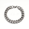 Tarnish Resistant 304 Stailess Steel Curb Chain Bracelets BJEW-N280-10P-1