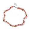 Natural Carnelian Chips Beaded Necklaces NJEW-JN04275-05-1