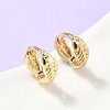 Fishbone Brass Hoop Earrings EJEW-Z102-32G-1