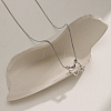 Hollow 304 Stainless Steel Butterfly Pendant Round Snake Chain Necklaces for Women WG3C067-02-1