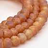 Full Rainbow Plated Faceted Rondelle Glass Beads Strands EGLA-J054-4x3mm-FR03-1