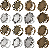 SUNNYCLUE 16Pcs 8 Style Adjustable Alloy Finger Rings Components FIND-SC0008-68-1