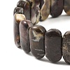 Natural Mexican Agate Oval Stretch Bracelets BJEW-D036-03-3