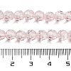 Misty Rose Color Faceted(32 Facets) Round Glass Beads Strands X-EGLA-J042-6mm-19-4