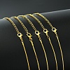 5Pcs Brass Square Snake Chain Necklace Making MAK-YW0001-23-1