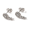 Brass Micro Pave Cubic Zirconia Studs Earrings Findings EJEW-H128-05P-1