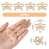 SUPERFINDINGS 16Pcs Brass Micro Pave Clear Cubic Zirconia Links Connectors ZIRC-FH0001-41-2