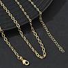 3MM Brass Textured Oval Link Chain Necklaces for Women KK-CBA2293-13G-1